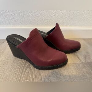 Sorel After Hours Wedge Mules Size 8